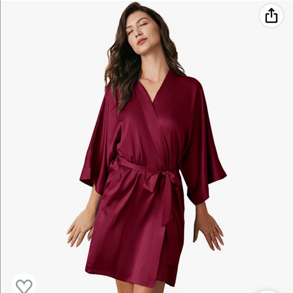 NWT Satin robe - burgundy